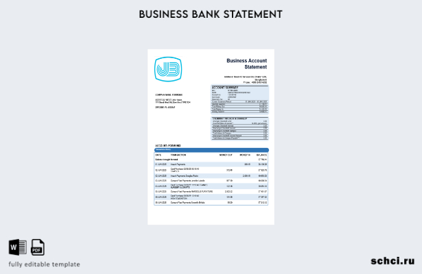 цифровая загрузка Janata Bank Business выписка по счету Шаблон в формате Word и 
